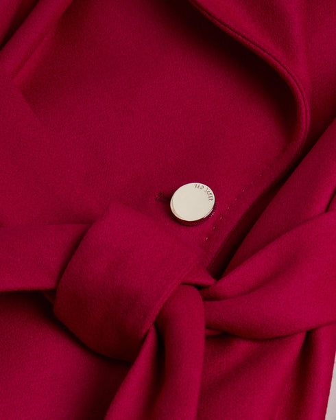 RYTAA-Outerwear-Formed from a sumptuous blend of wool and cashmere, the RYTAA coat will cocoon you in a layer of luxury. Featuring a high neck and waist tie belt, it helps you beat the elements in serious style. Wool-cashmere blend Wrap front Wait belt included Button fastening Hardware detailing at belt and collar Printed lining Our model is 5'9"/ 1.75m and wears a Ted size 2- Ted Baker Romania